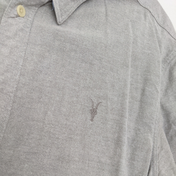 All Saints Casual Grey Melange Button Down Shirt - Picture 3 of 7